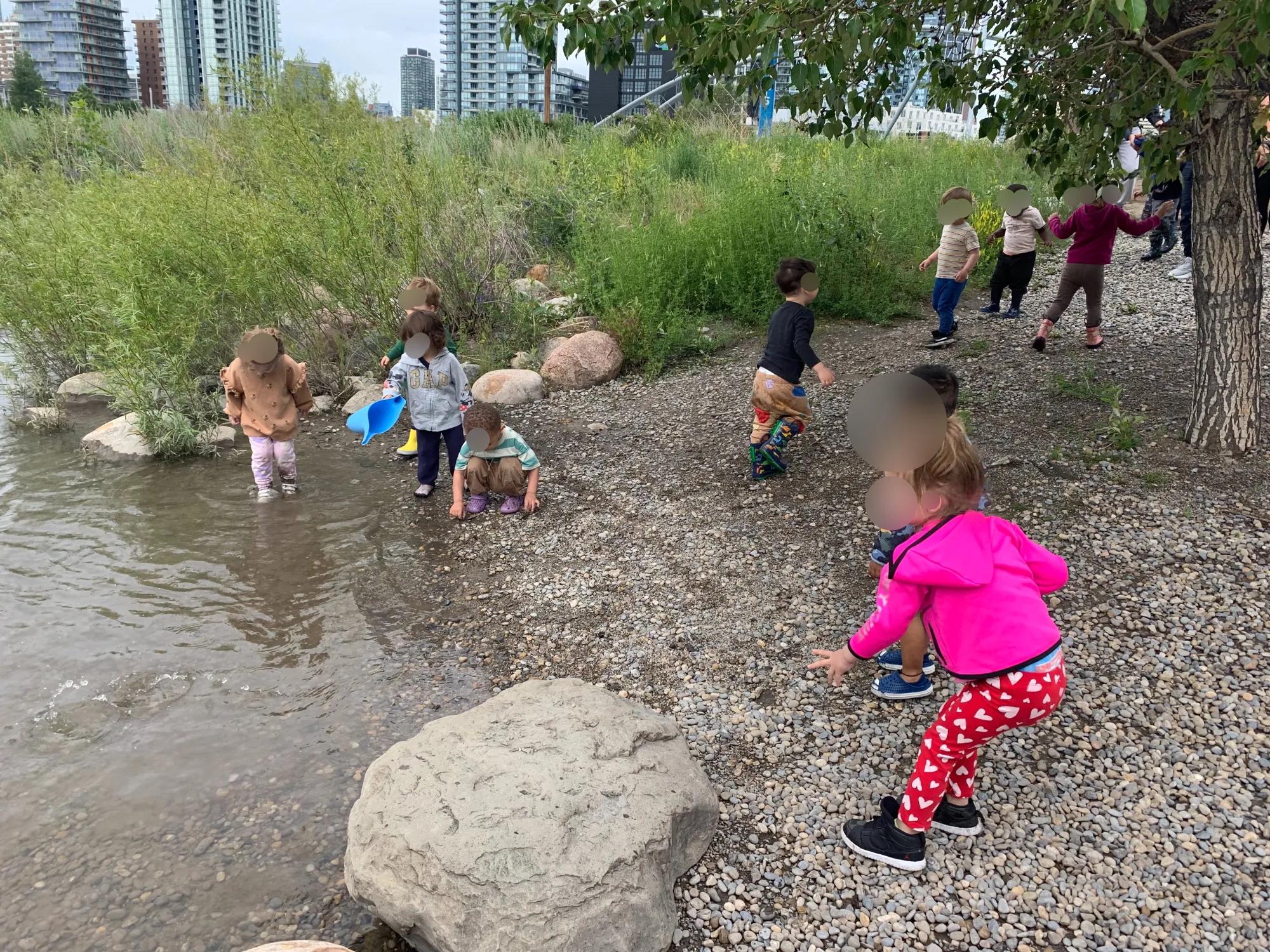 Village Scholars Preschool photo: creekside exploring on a neighbourhood walk