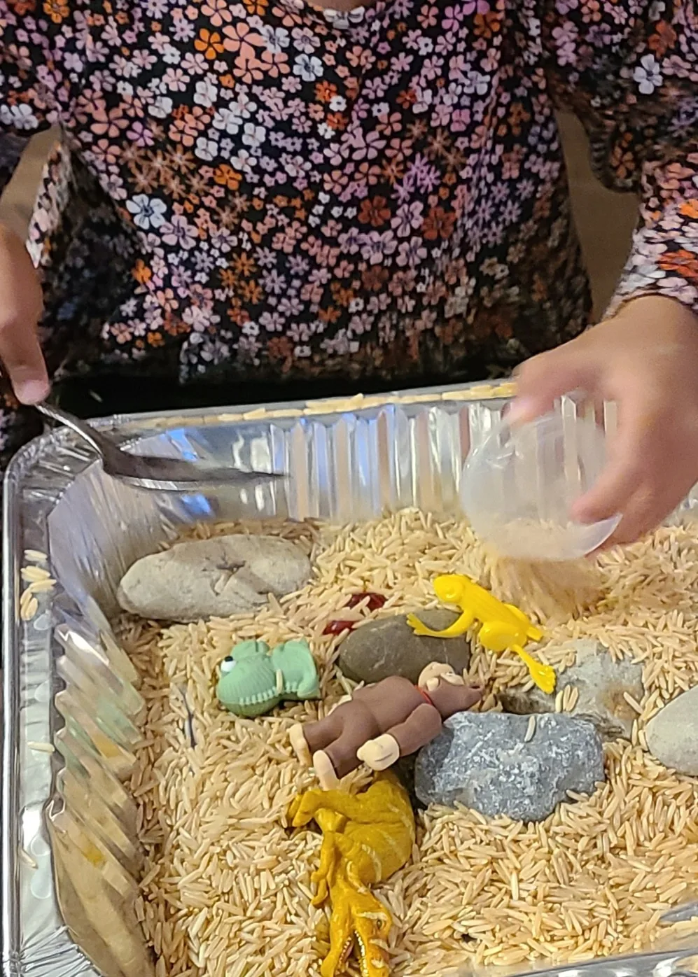 Village Scholars Preschool photo: natural textures with small-world play
