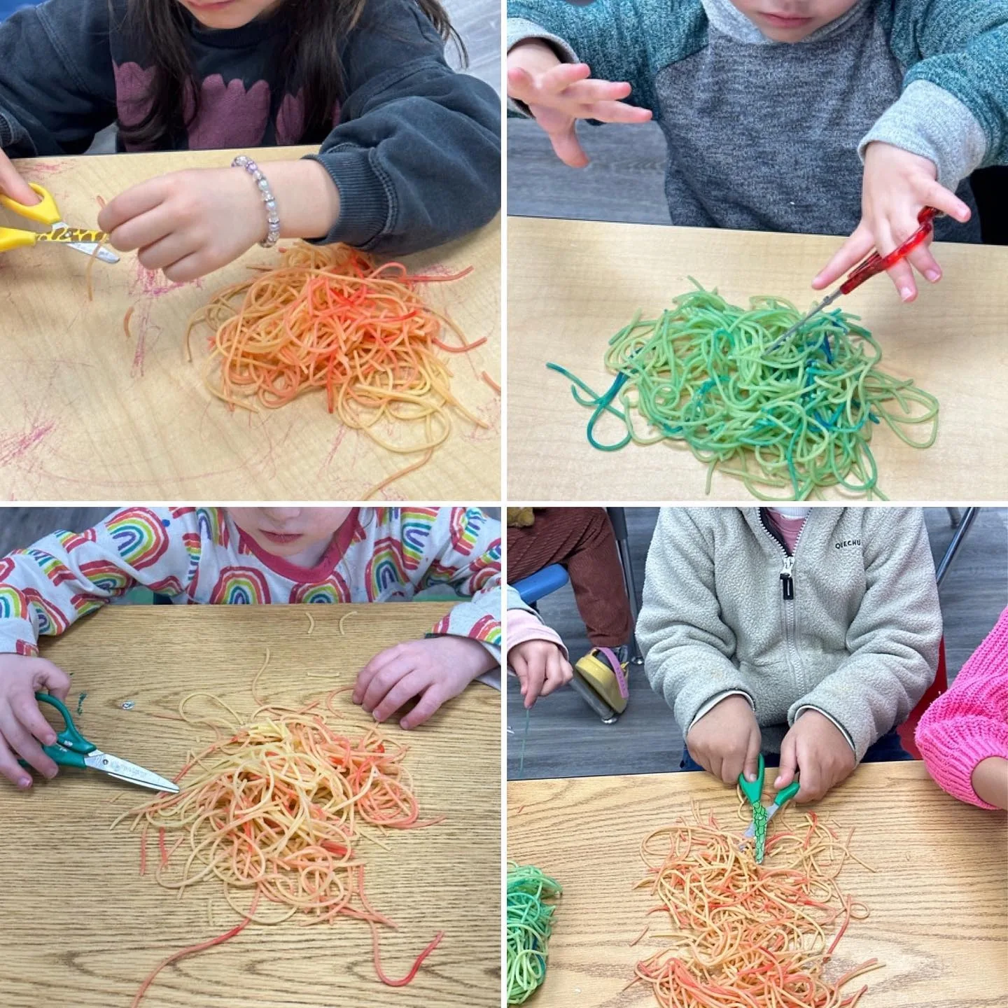 Village Scholars Preschool photo: colourful noodle play for touch and movement